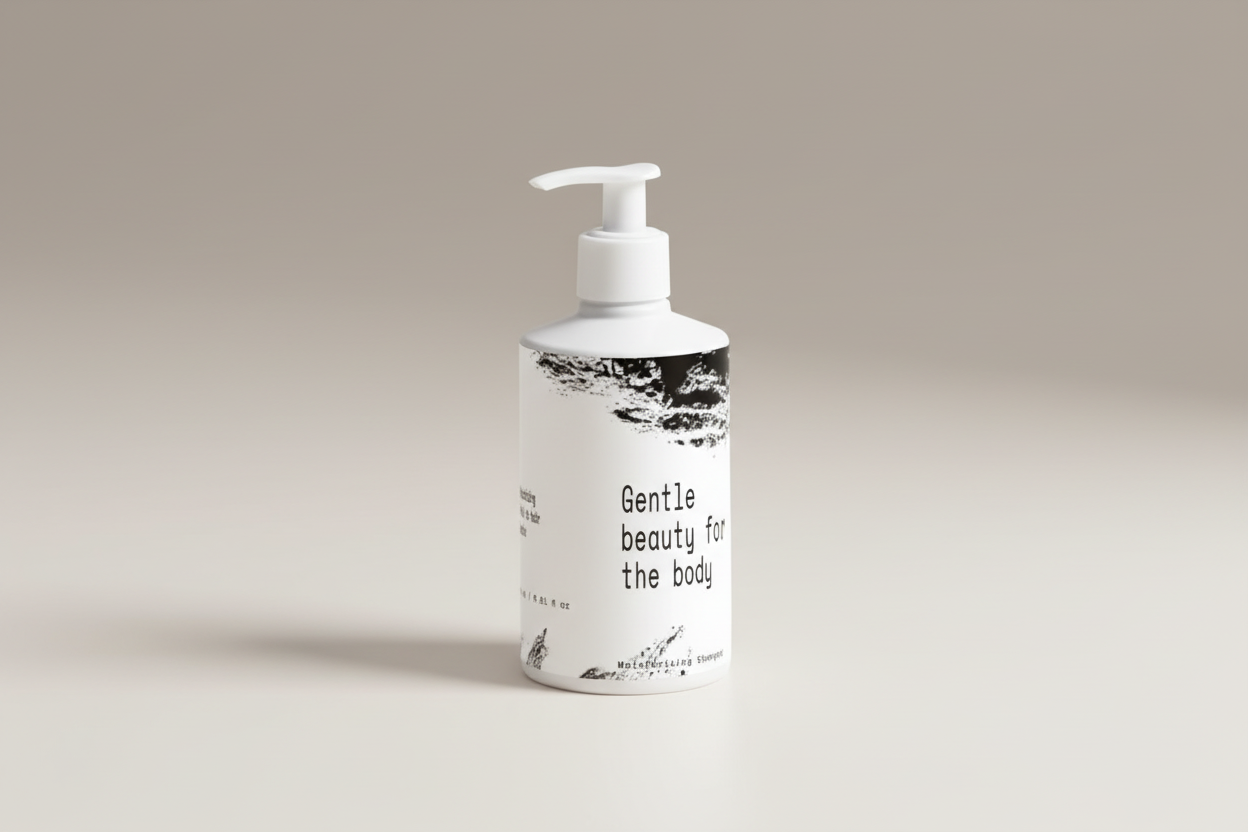 Moisturising Shampoo — tīrs fons, brends redzams